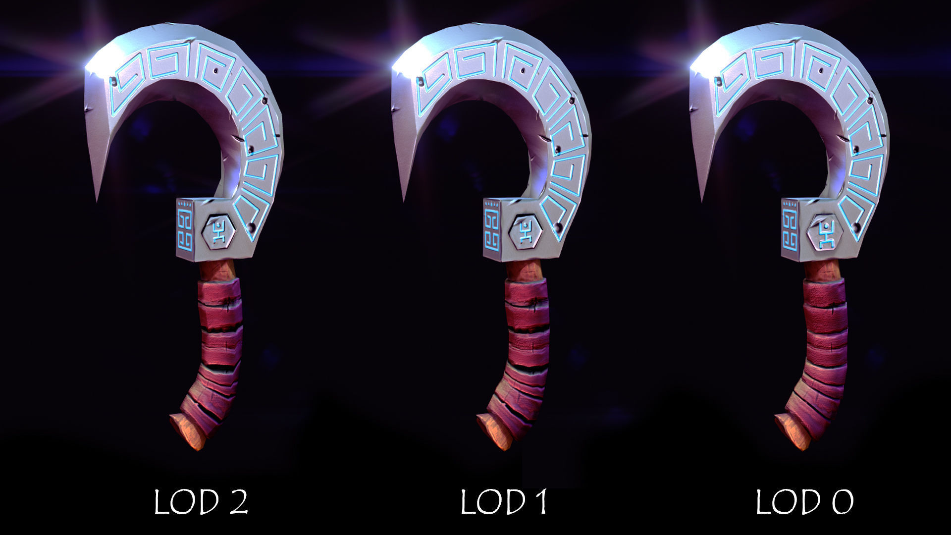 Stylised lowpoly Axe Low-poly 3D model_17