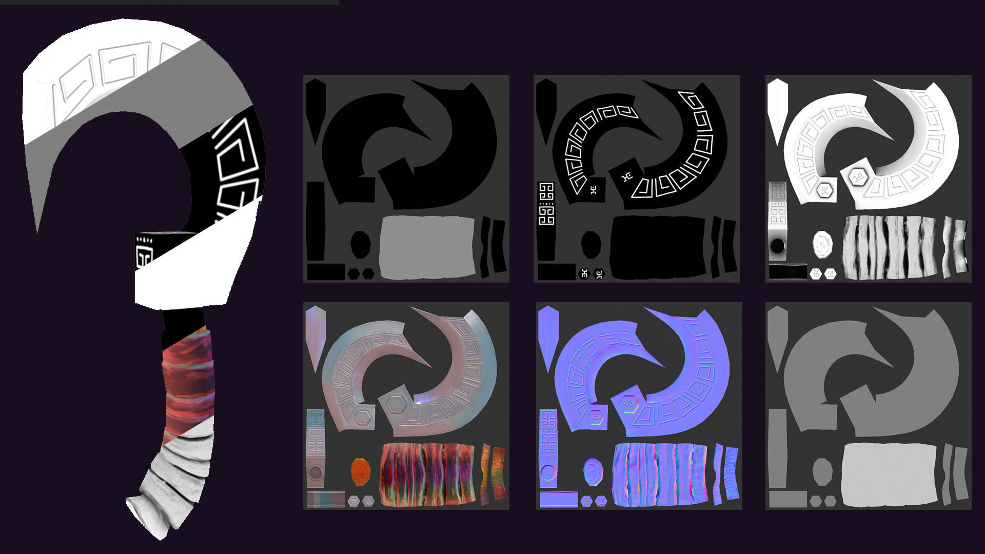 Stylised lowpoly Axe Low-poly 3D model_15