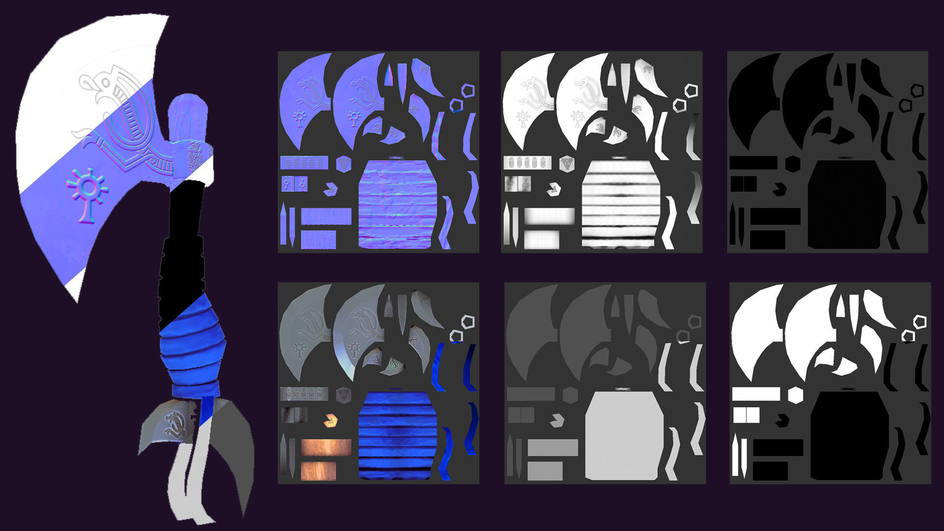 Stylised lowpoly Axe Low-poly 3D model_11