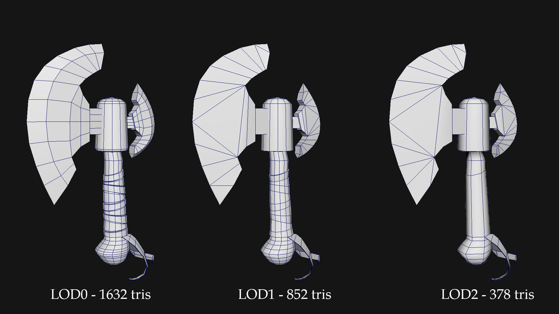 Stylised lowpoly Axe Low-poly 3D model_8