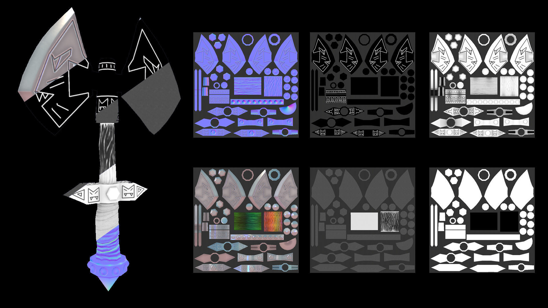 Stylised lowpoly Axe Low-poly 3D model_19