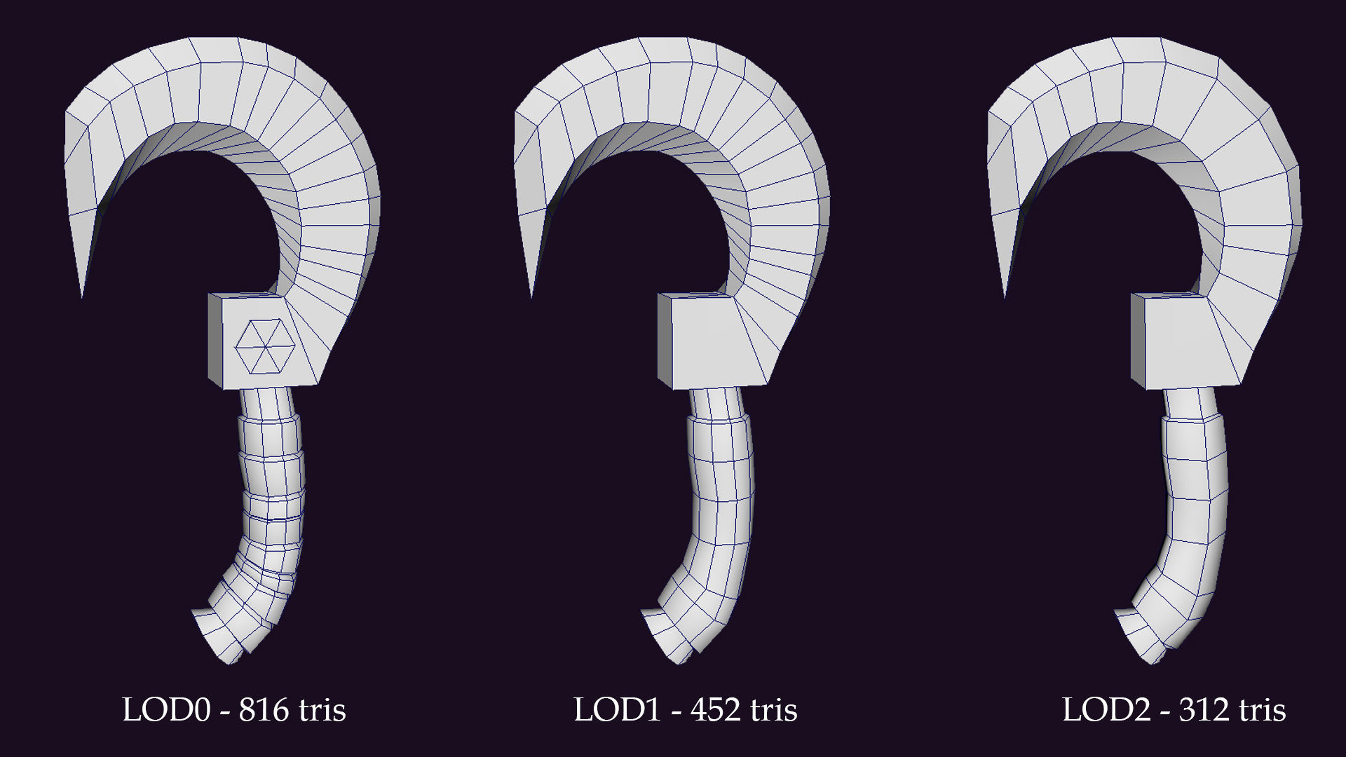 Stylised lowpoly Axe Low-poly 3D model_16