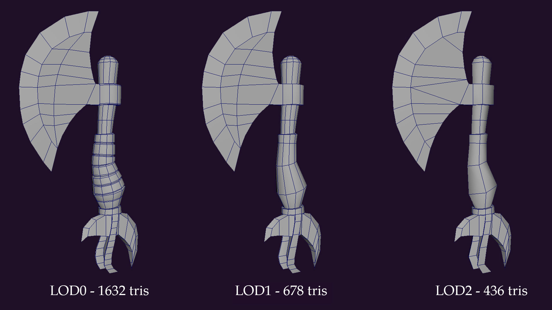Stylised lowpoly Axe Low-poly 3D model_12