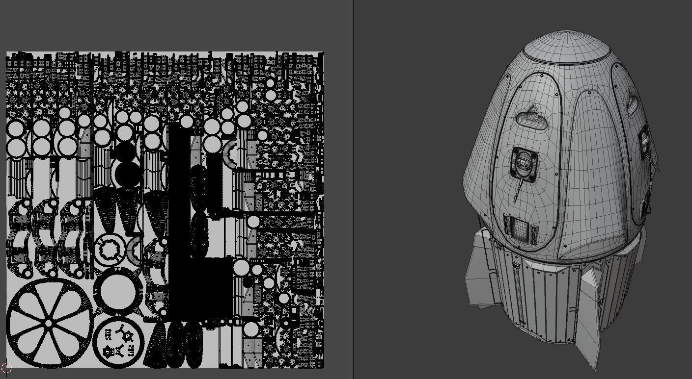 Space Rocket Low-poly 3D model_5