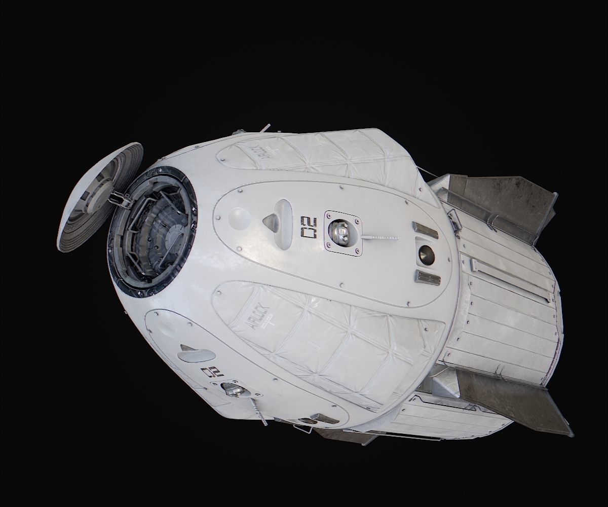 Space Rocket Low-poly 3D model_3