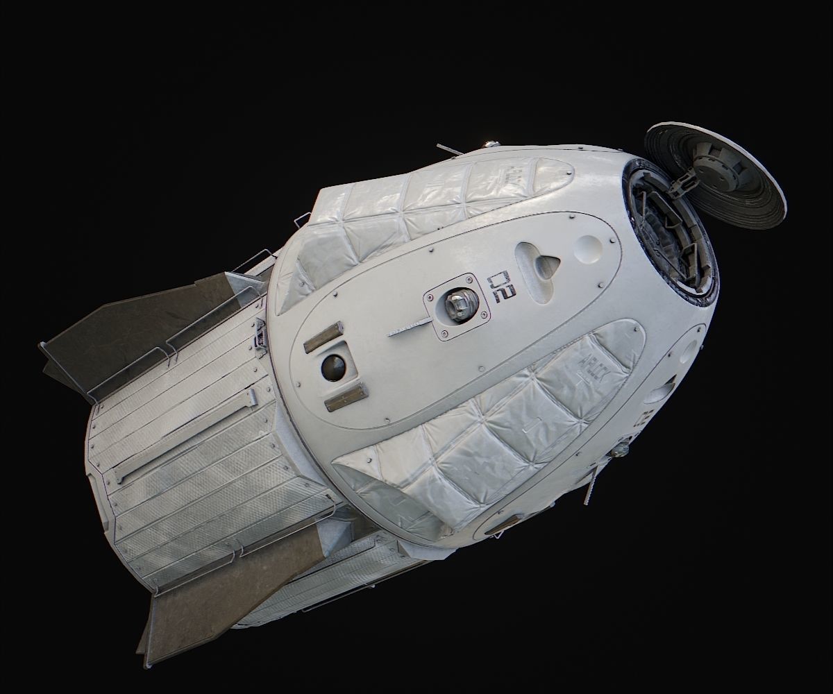 Space Rocket Low-poly 3D model_2