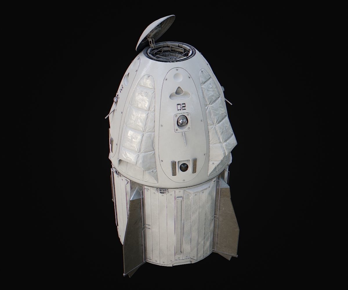 Space Rocket Low-poly 3D model_4