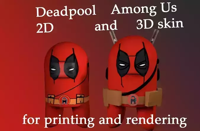 Deadpool Among Us Low-poly 3D model