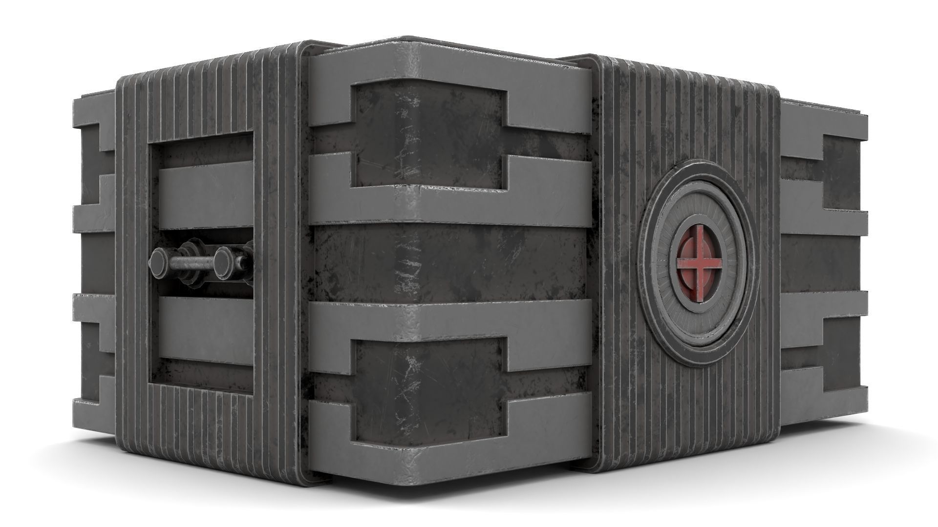 Black Sci-Fi Case Low-poly 3D model_8