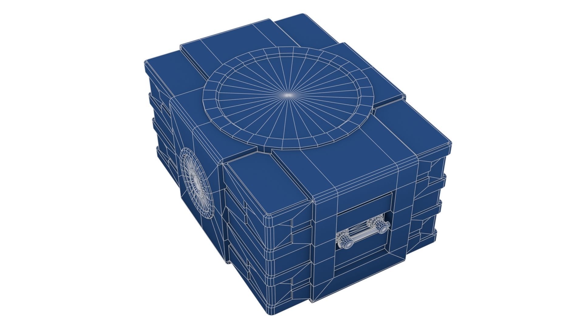 Black Sci-Fi Case Low-poly 3D model_22