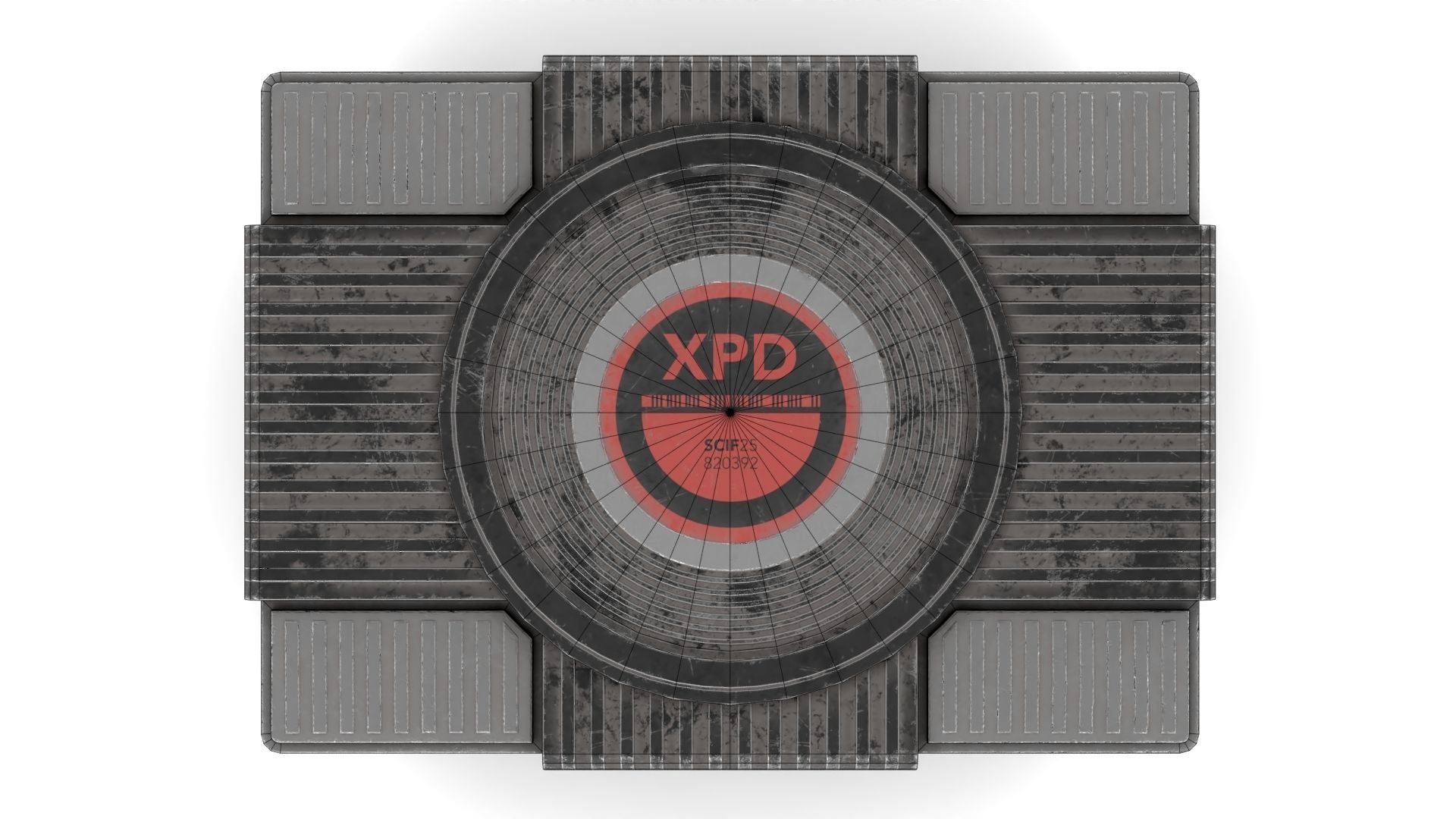 Black Sci-Fi Case Low-poly 3D model_14