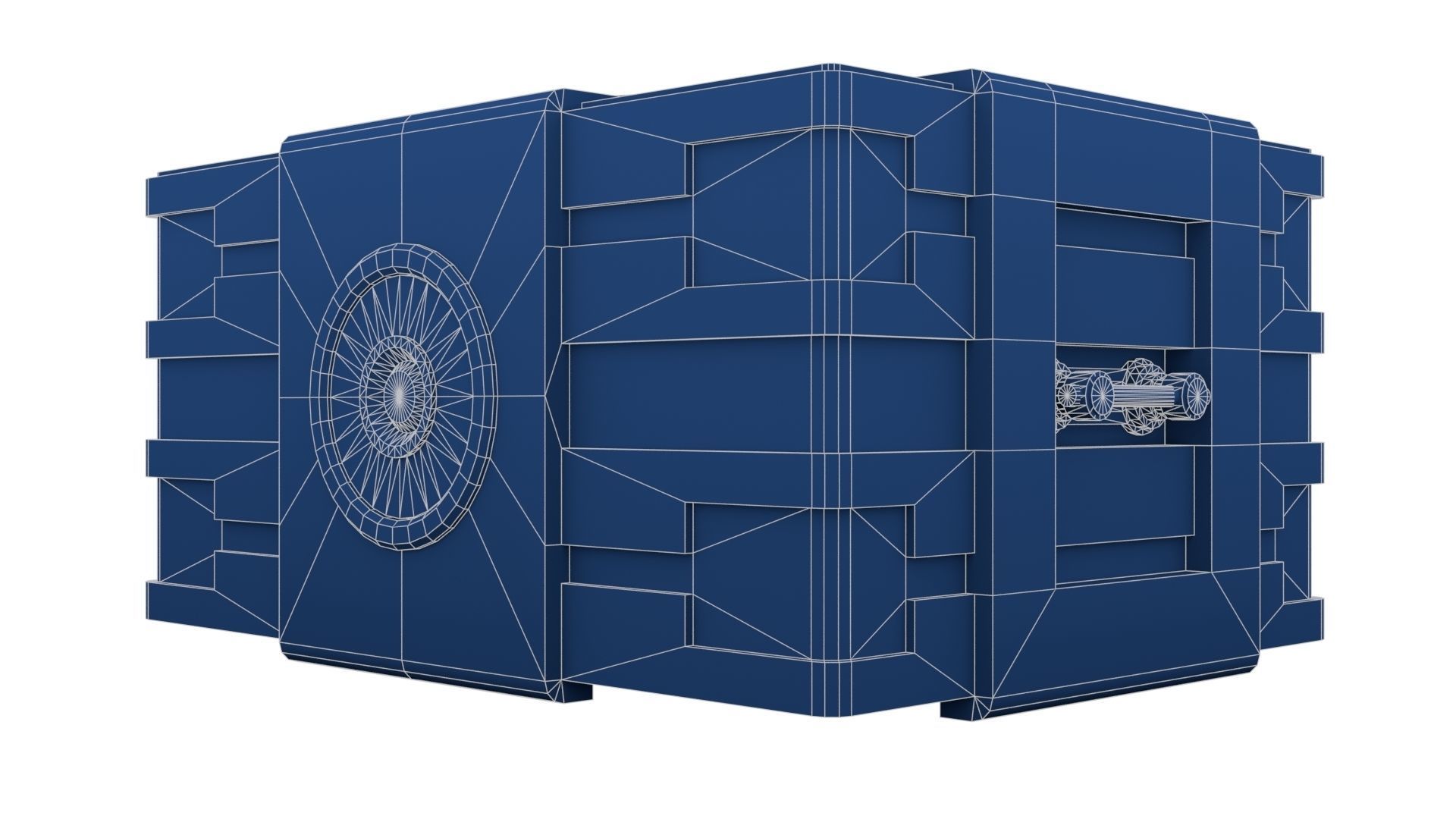 Black Sci-Fi Case Low-poly 3D model_26