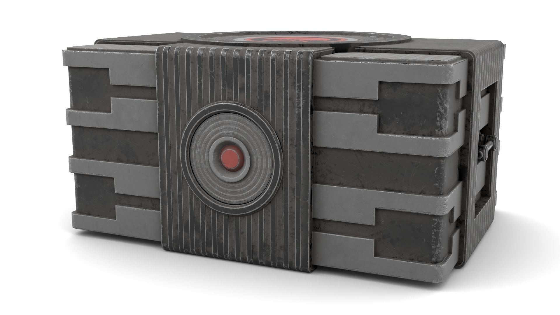 Black Sci-Fi Case Low-poly 3D model_3