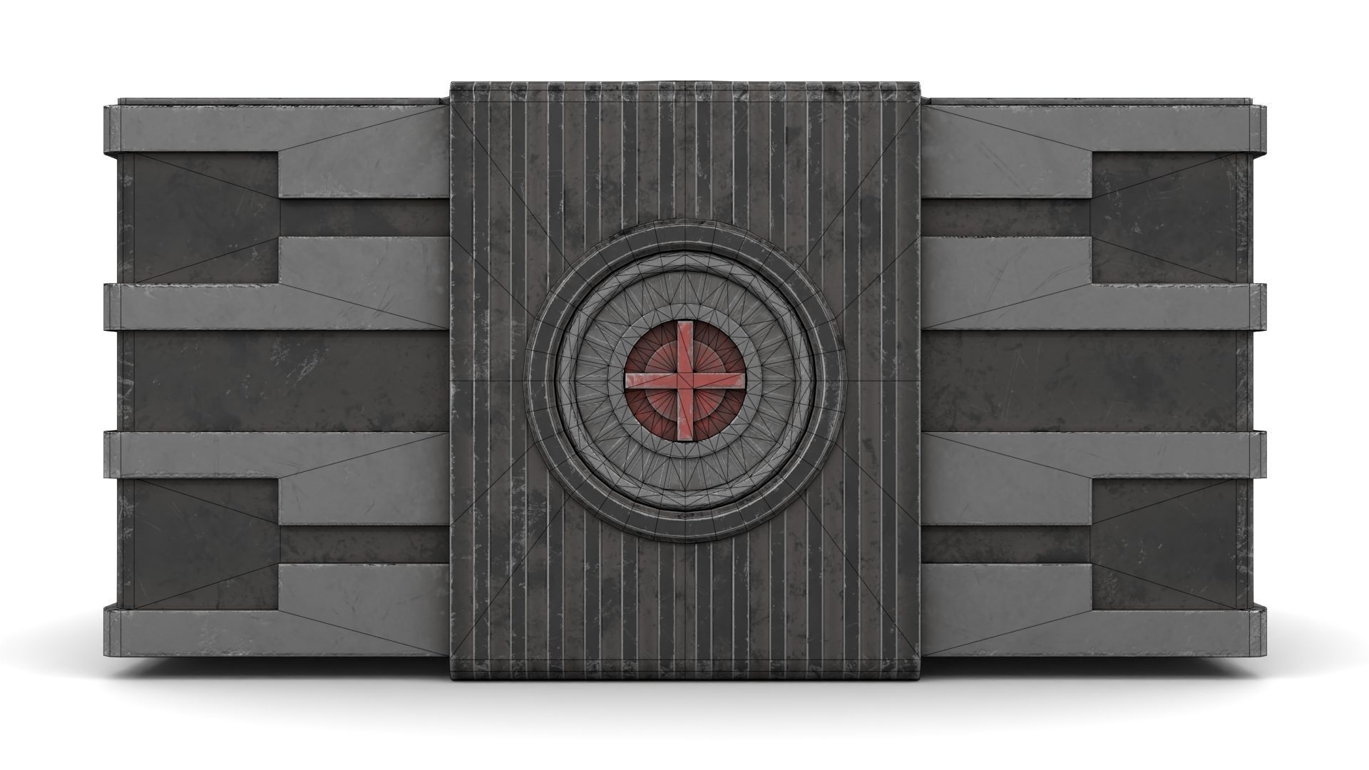 Black Sci-Fi Case Low-poly 3D model_17