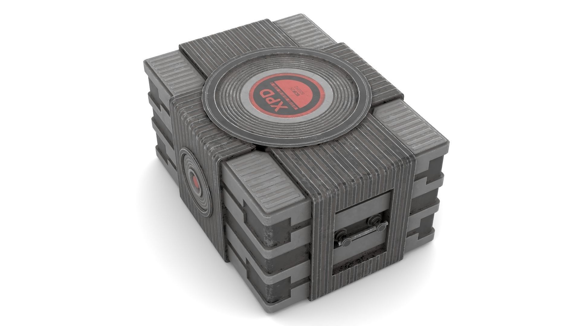 Black Sci-Fi Case Low-poly 3D model_2