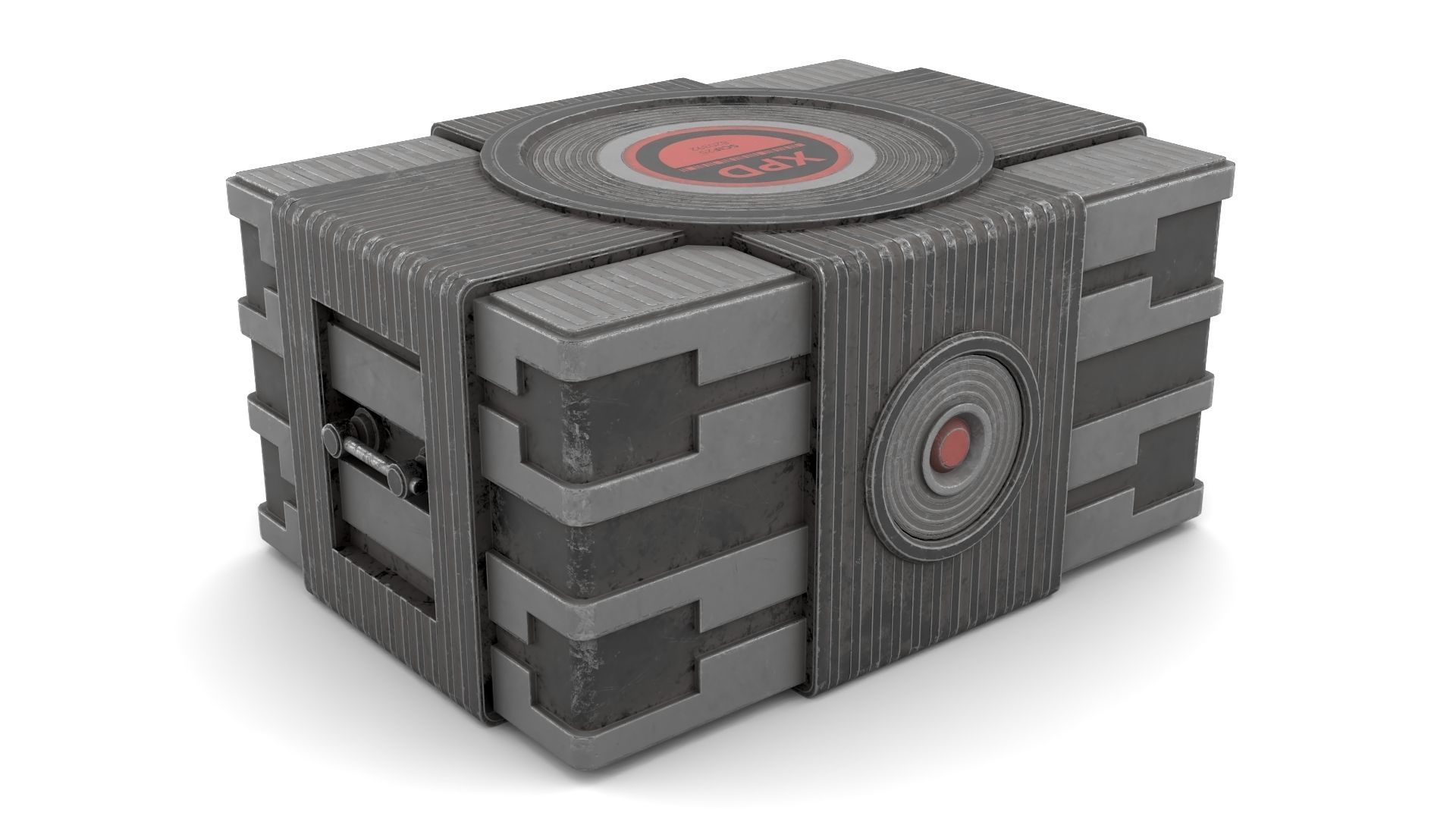 Black Sci-Fi Case Low-poly 3D model_1