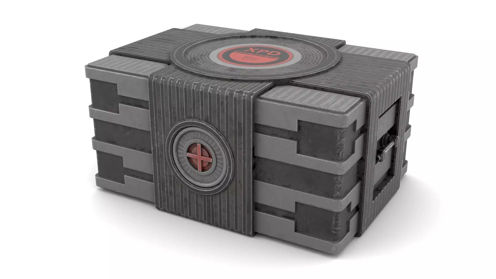 Black Sci-Fi Case Low-poly 3D model_0