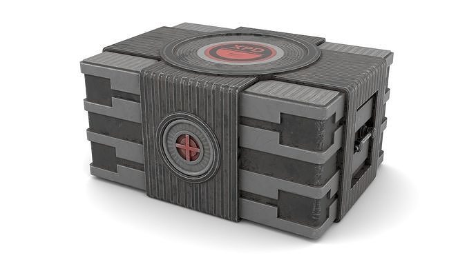 Black Sci-Fi Case Low-poly 3D model