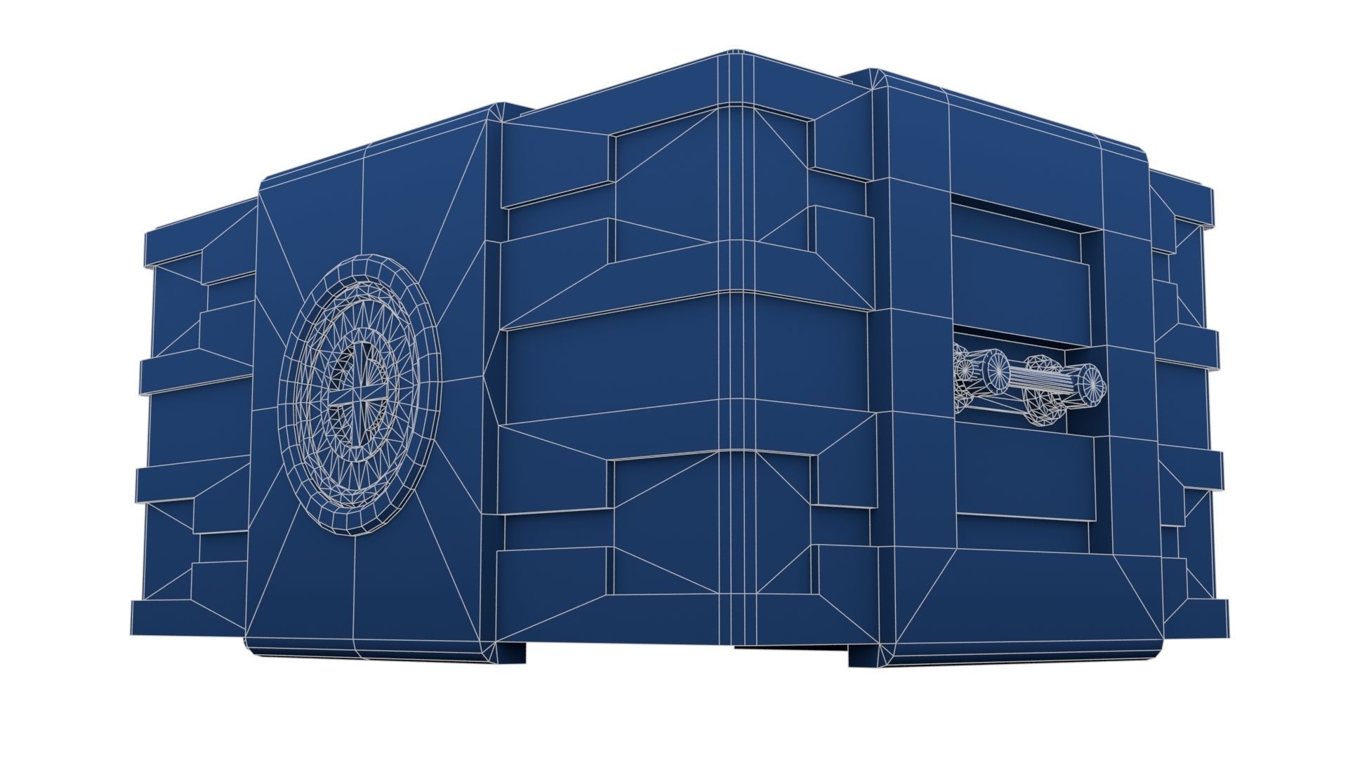 Black Sci-Fi Case Low-poly 3D model_29