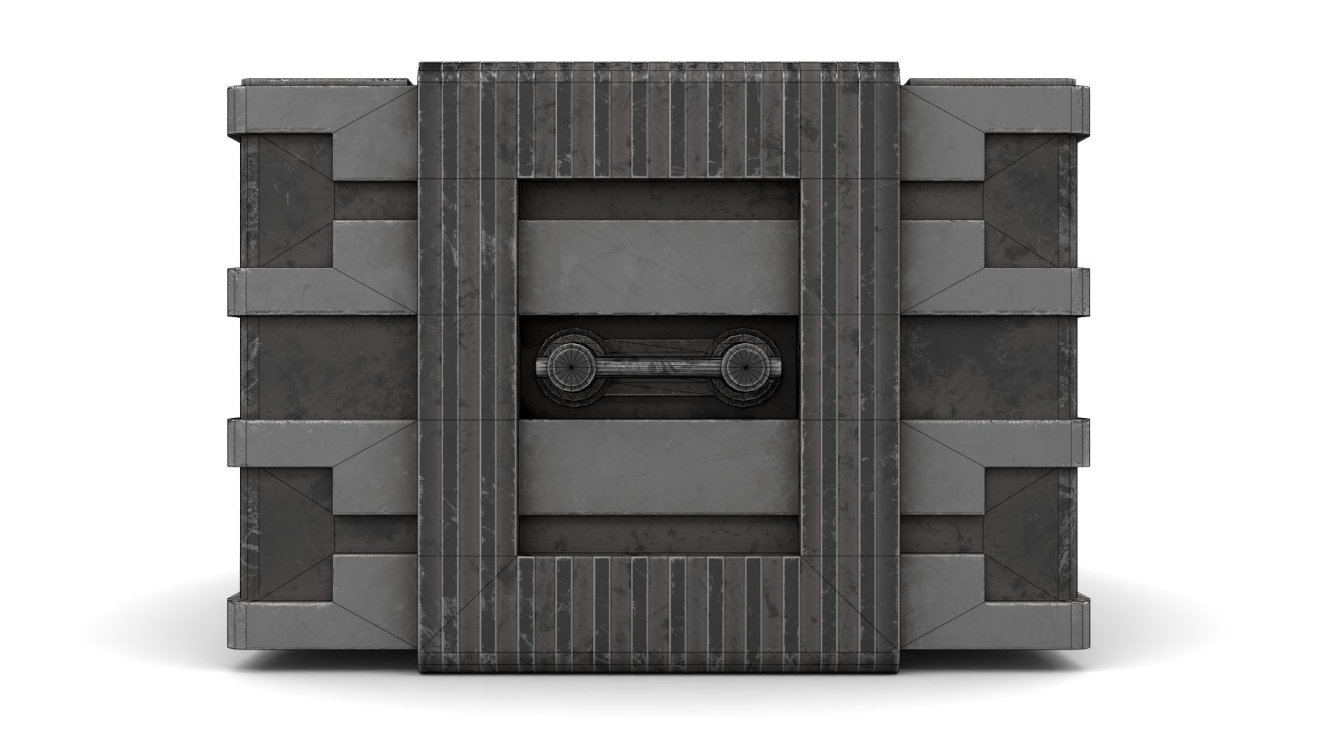 Black Sci-Fi Case Low-poly 3D model_15