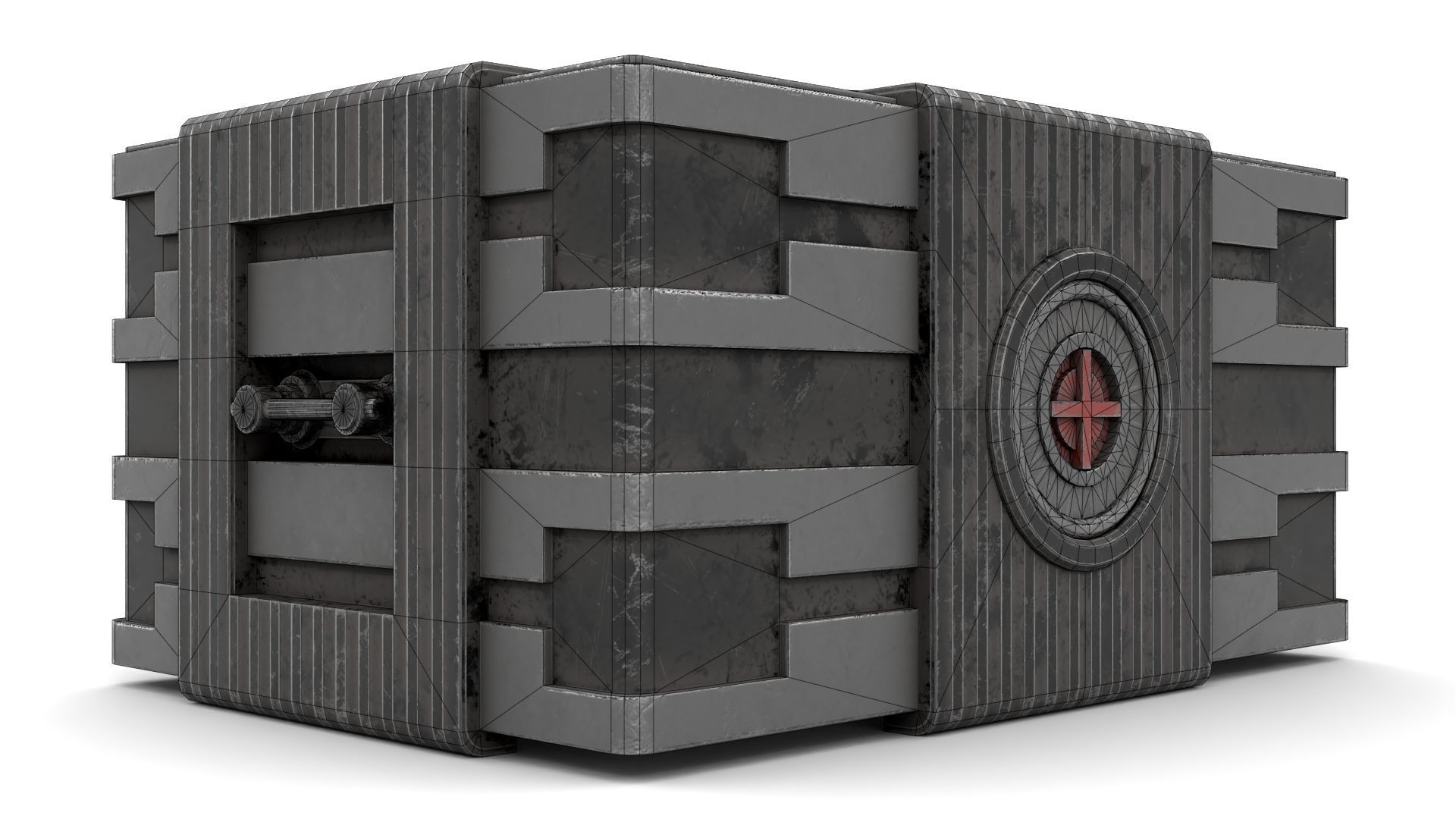 Black Sci-Fi Case Low-poly 3D model_18