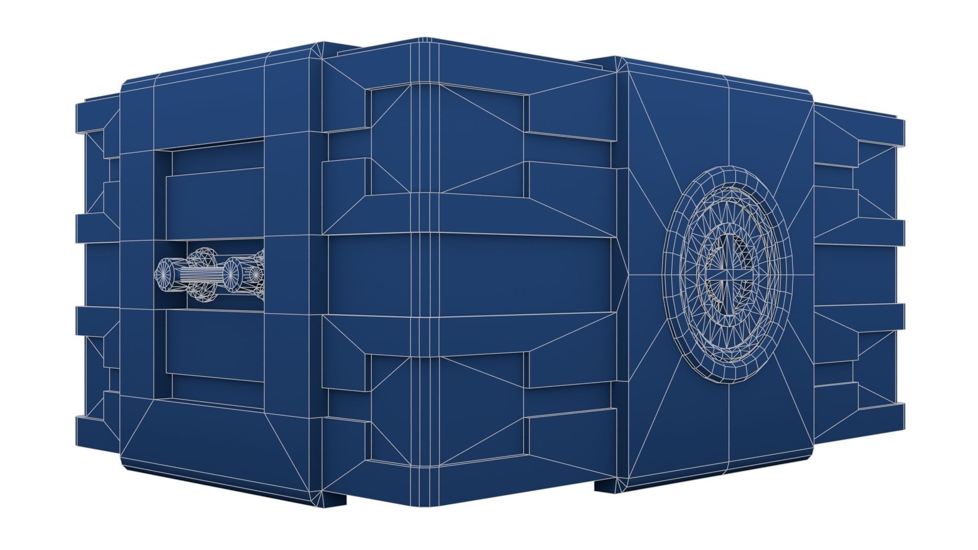 Black Sci-Fi Case Low-poly 3D model_28