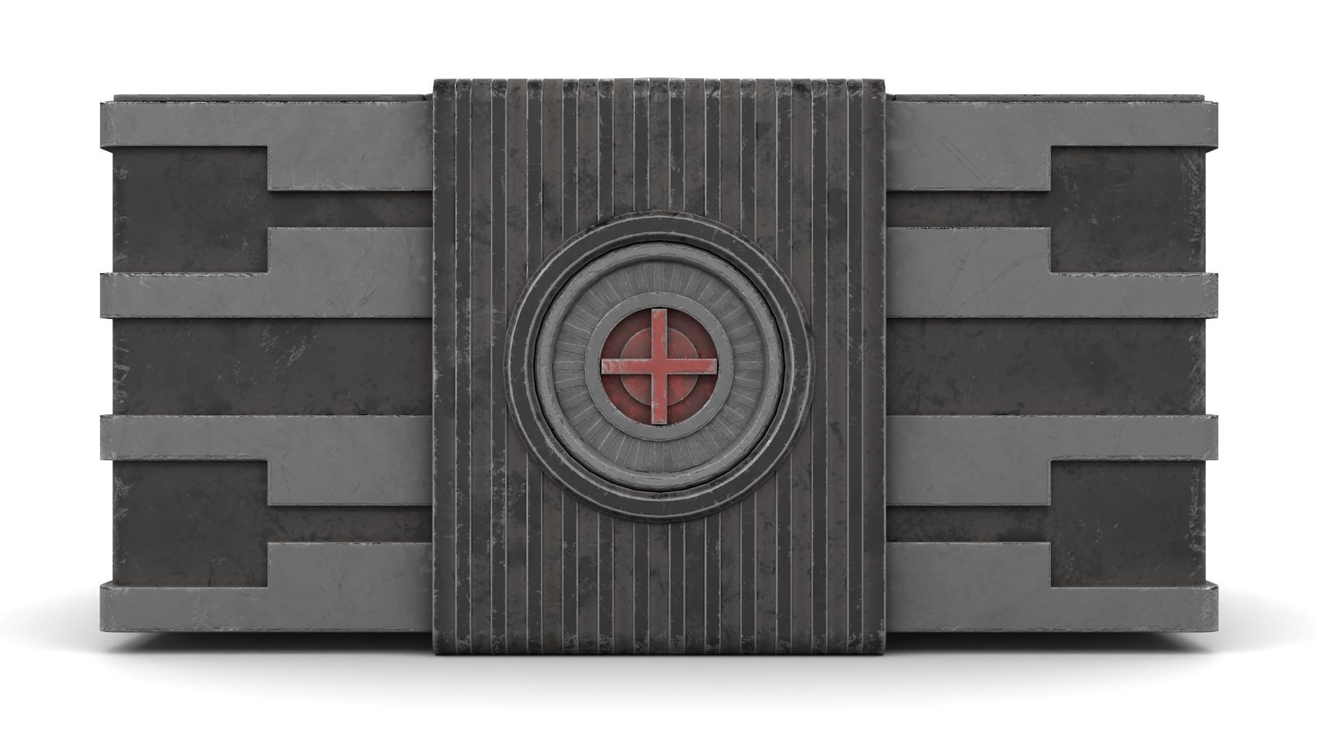 Black Sci-Fi Case Low-poly 3D model_7