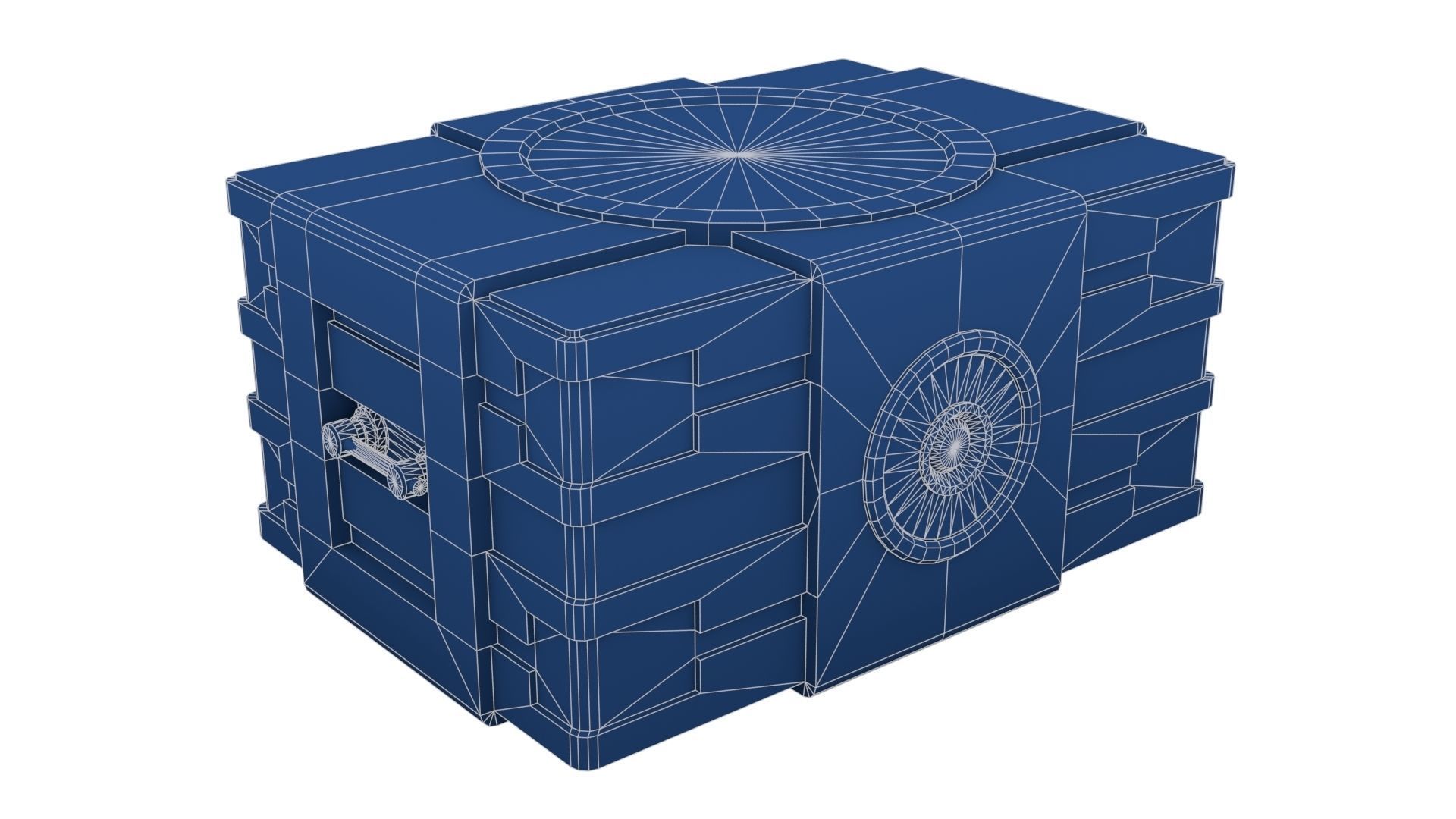 Black Sci-Fi Case Low-poly 3D model_21