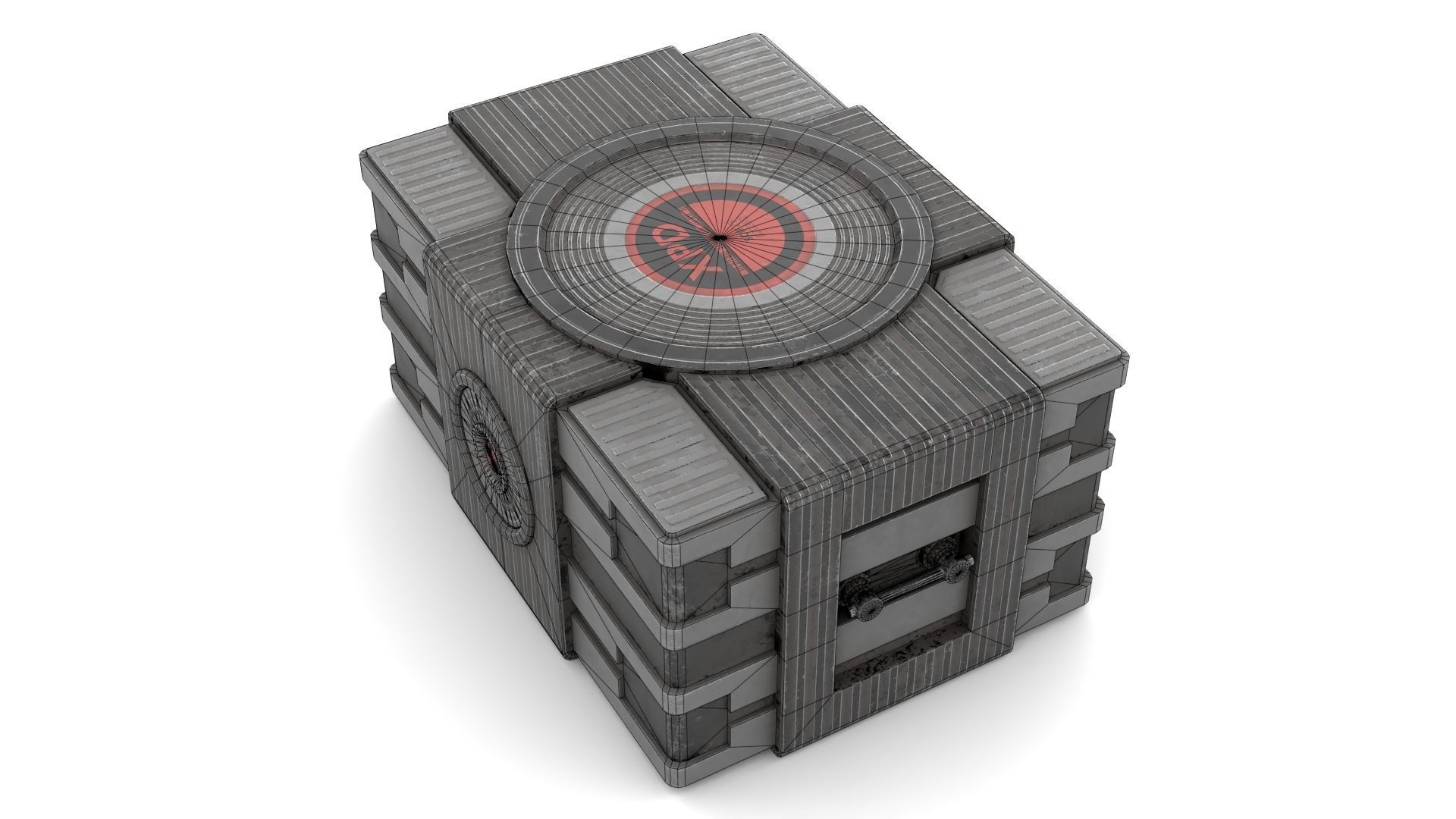 Black Sci-Fi Case Low-poly 3D model_12