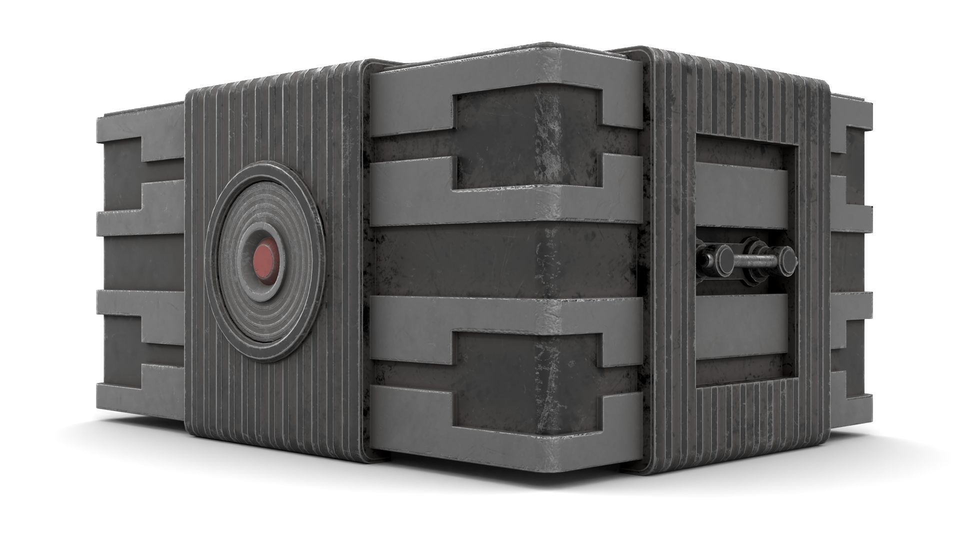 Black Sci-Fi Case Low-poly 3D model_6