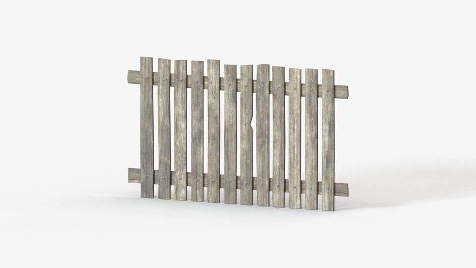 Wood Fence  Free low-poly 3D model_4