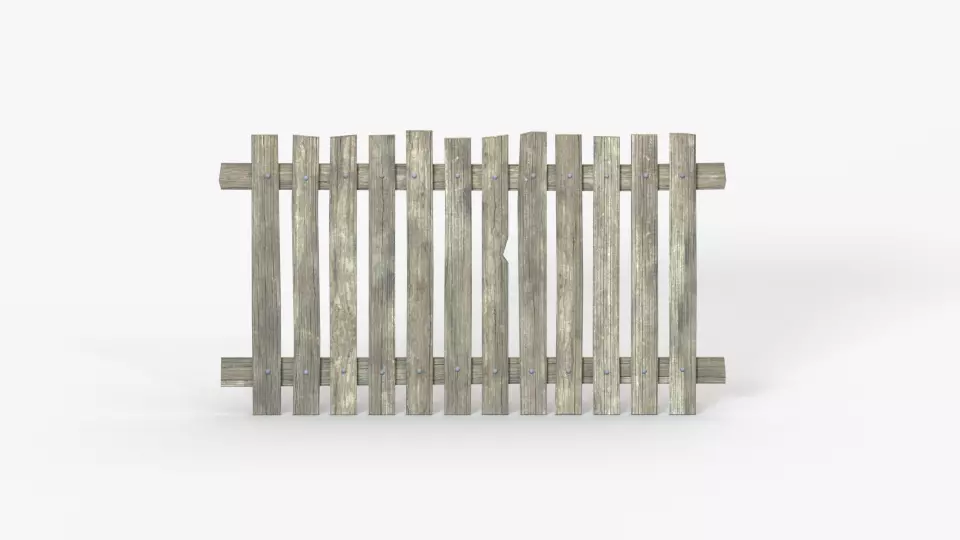 Wood Fence  Free low-poly 3D model_0