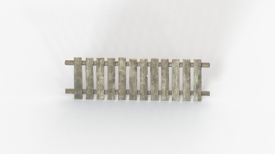 Wood Fence  Free low-poly 3D model_2