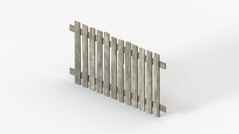 Wood Fence  Free low-poly 3D model_3