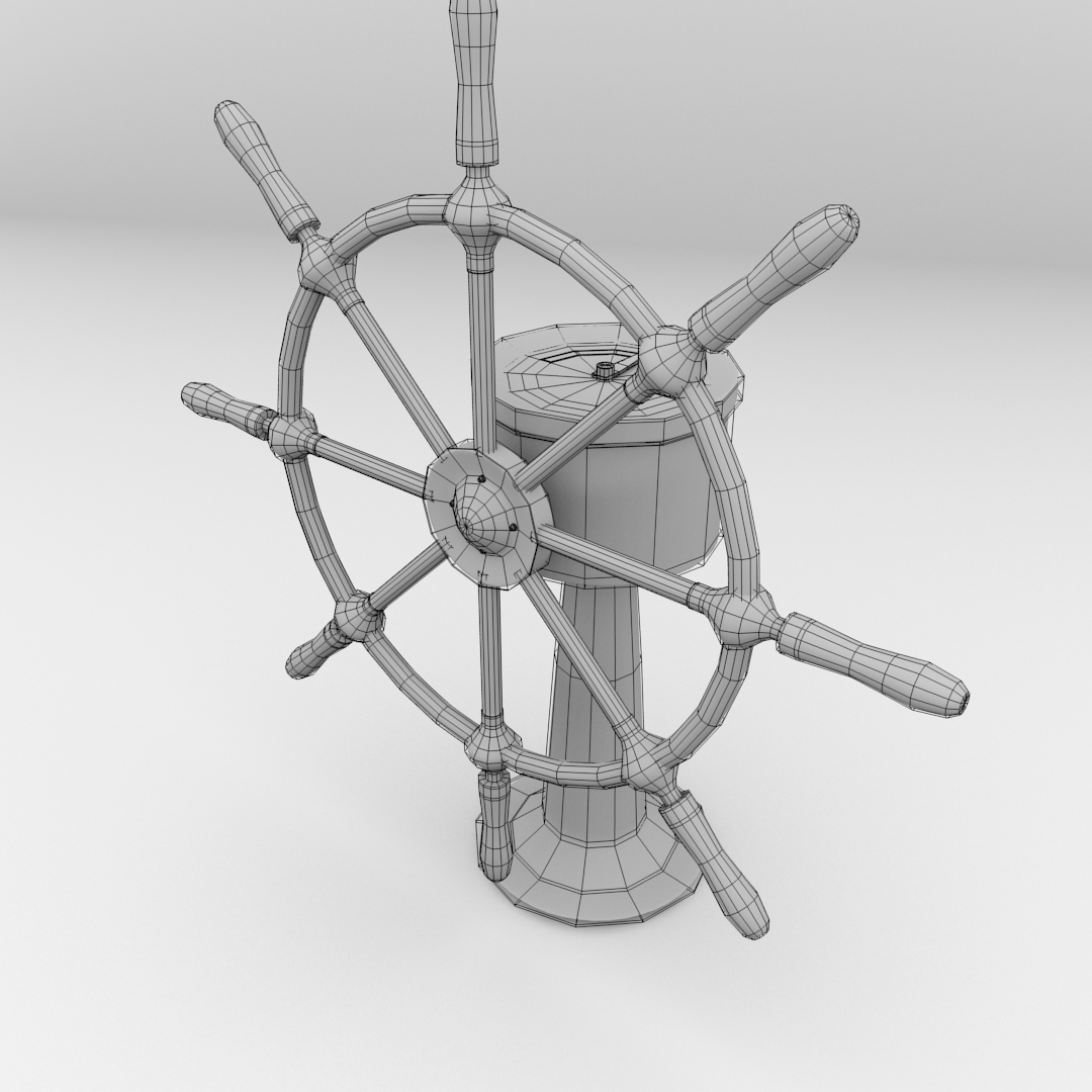 Ships Wheel 3D Model .3ds .fbx .blend .dae