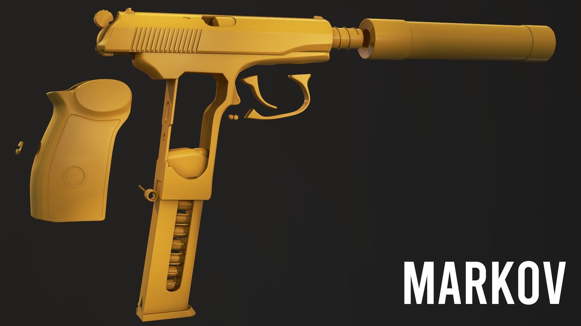 PM Pistol Low-poly 3D model Low-poly 3D model_6