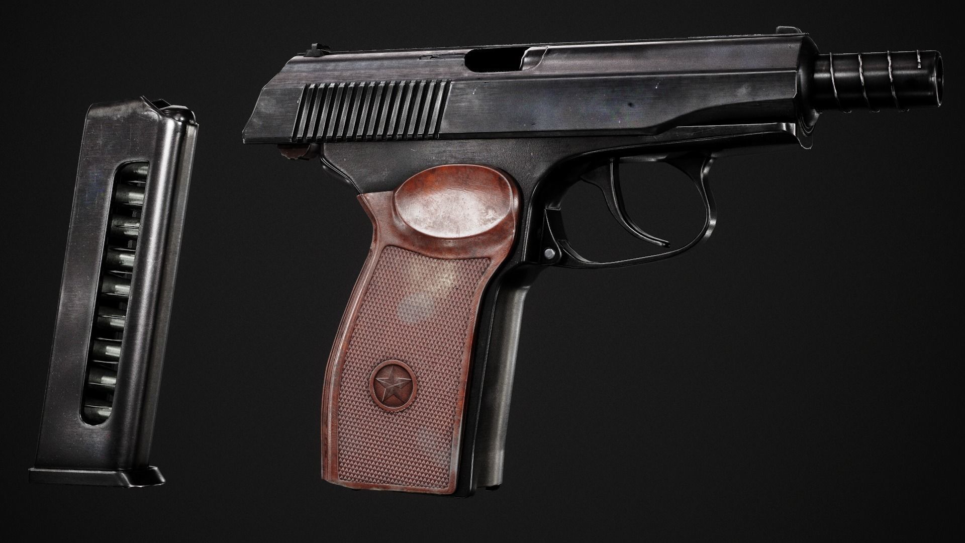 PM Pistol Low-poly 3D model Low-poly 3D model_1