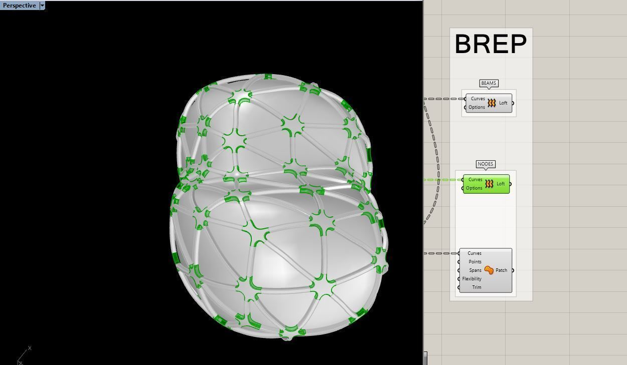 Parametric Nodes Generation Exoskeleton with GH Script Low-poly 3D model_2