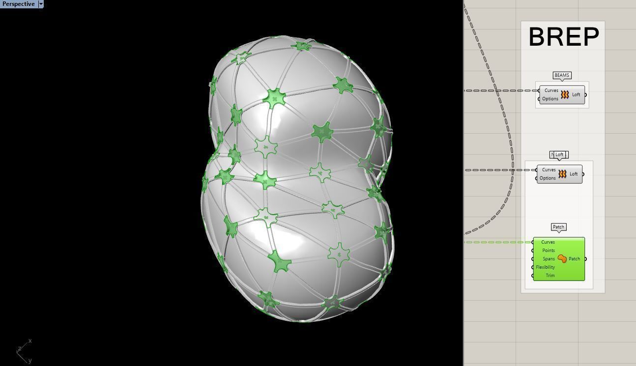 Parametric Nodes Generation Exoskeleton with GH Script Low-poly 3D model_3