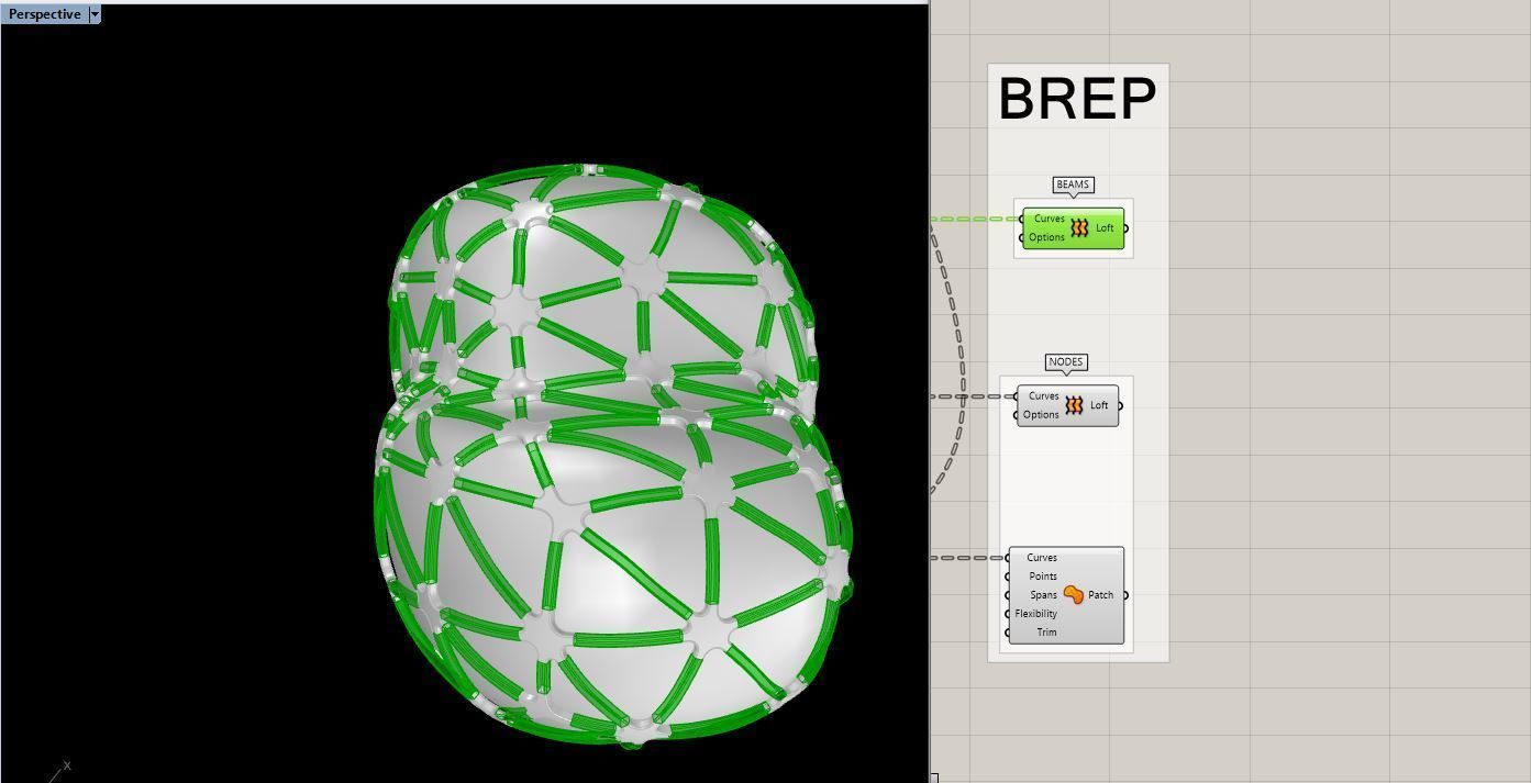 Parametric Nodes Generation Exoskeleton with GH Script Low-poly 3D model_1