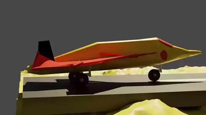 low poly plane paper airplane flying Low-poly 3D model