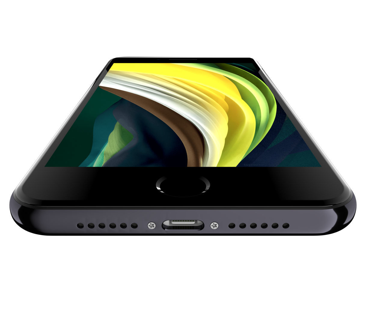 Apple iPhone SE 2020 Black  Low-poly 3D model_8
