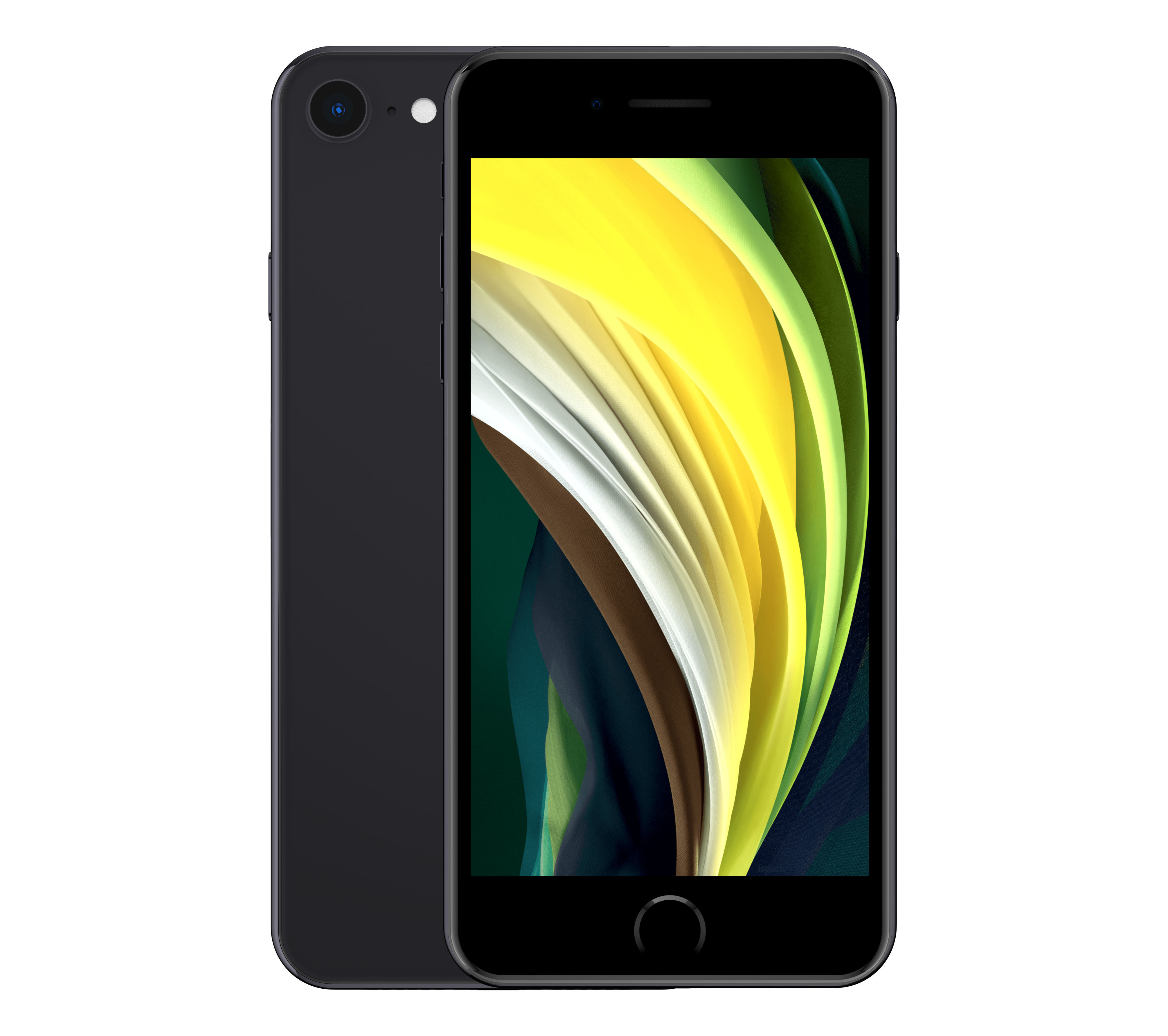 Apple iPhone SE 2020 Black  Low-poly 3D model_2