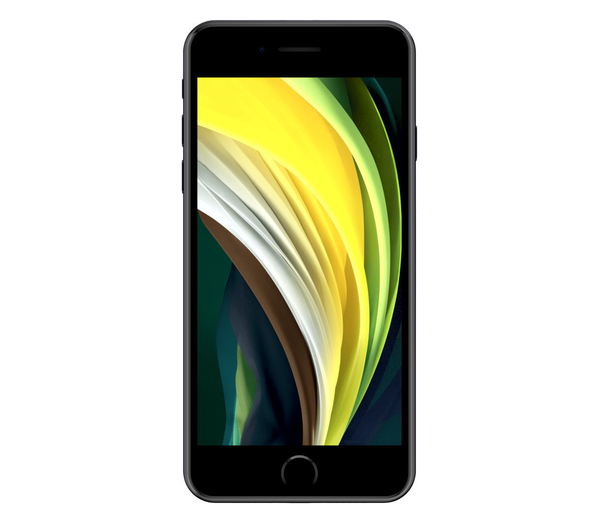 Apple iPhone SE 2020 Black  Low-poly 3D model_3