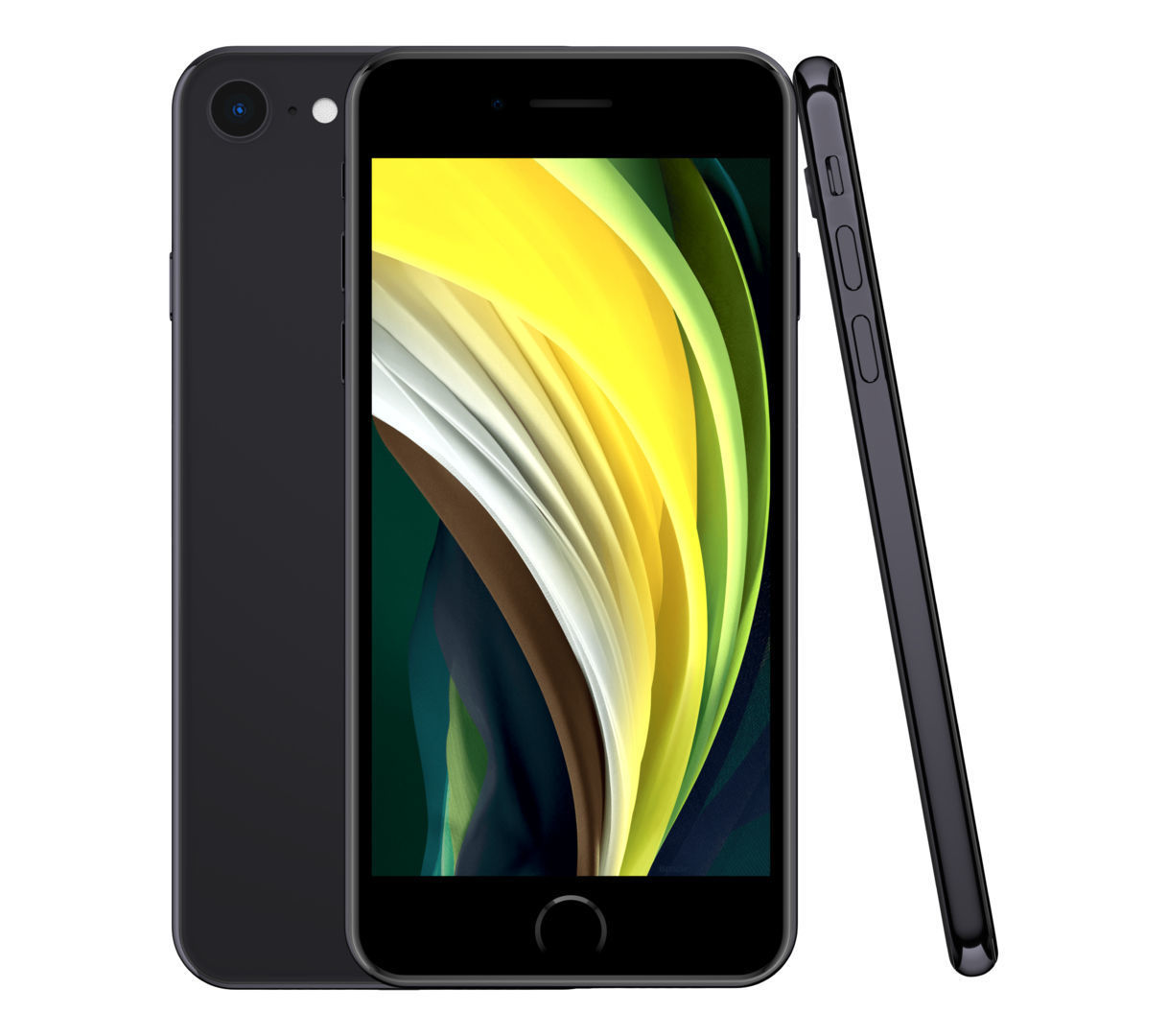 Apple iPhone SE 2020 Black  Low-poly 3D model_1