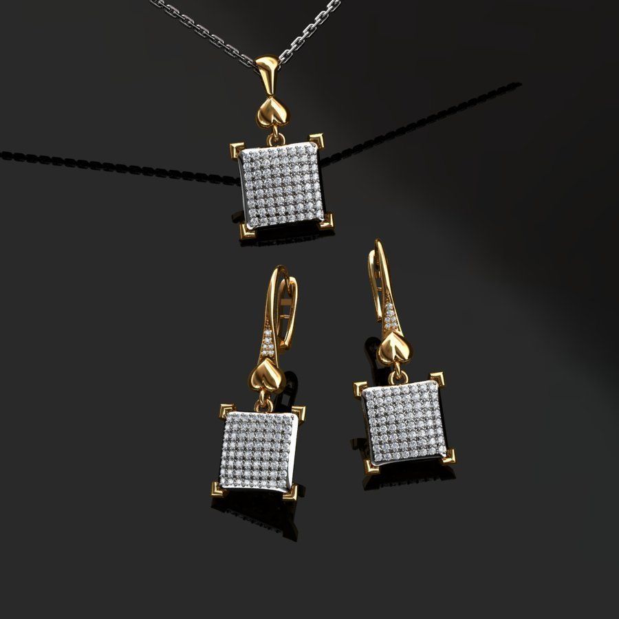 Earrings and Pendant 3D print model_2