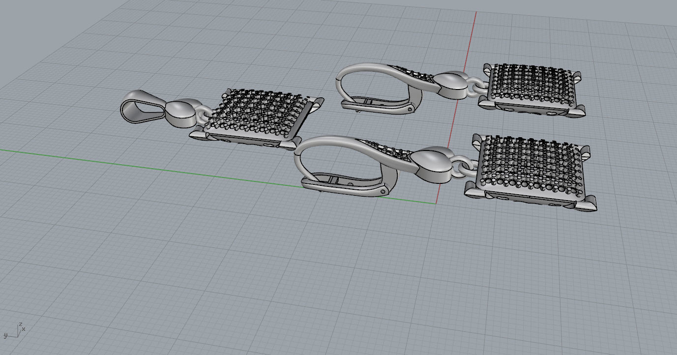 Earrings and Pendant 3D print model_17