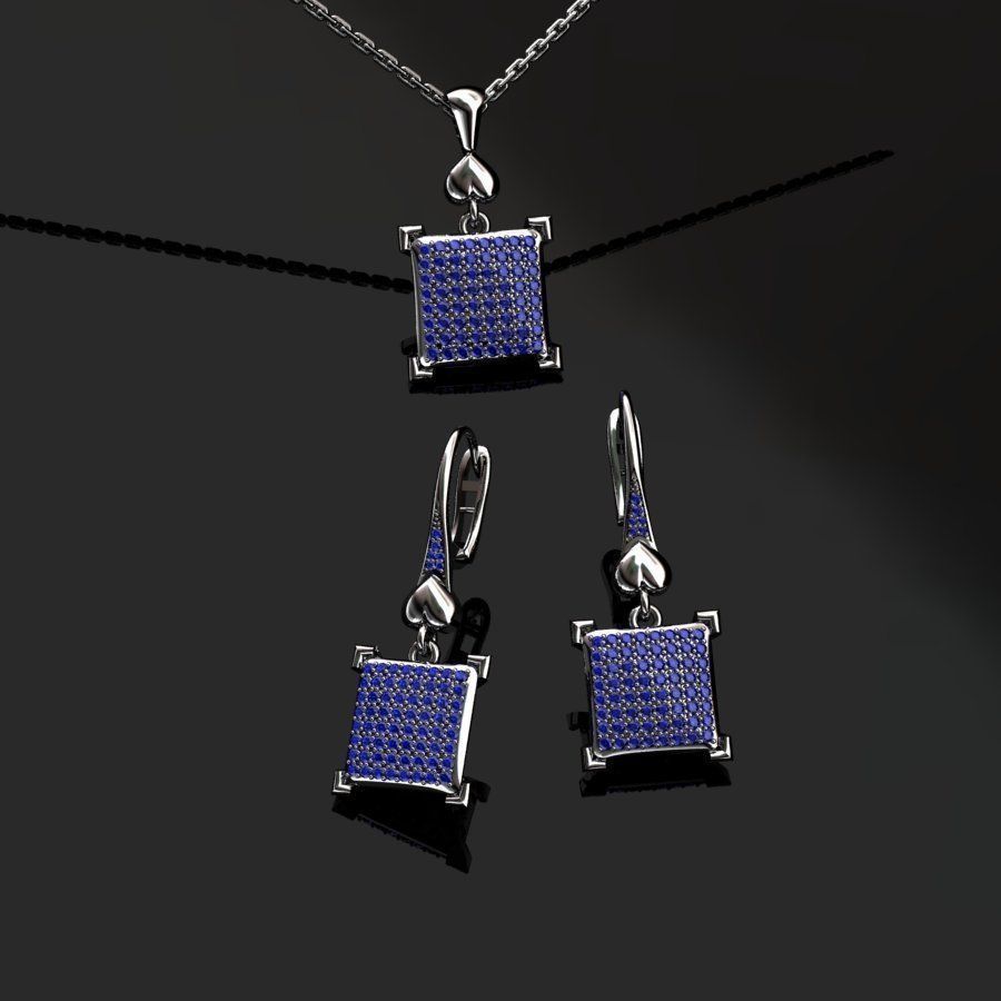 Earrings and Pendant 3D print model_11