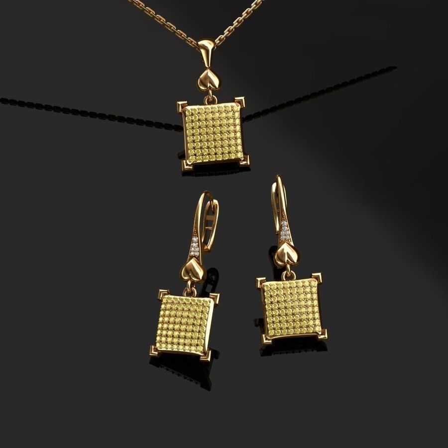 Earrings and Pendant 3D print model_10