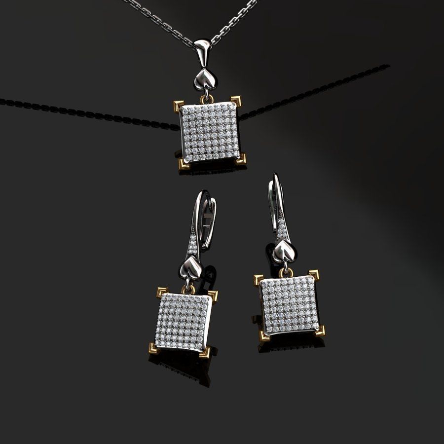 Earrings and Pendant 3D print model_4
